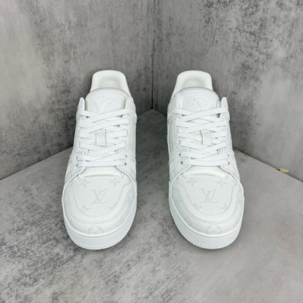Louis Vuitton White Monochrome Louis Vuitton LV Trainer White/White