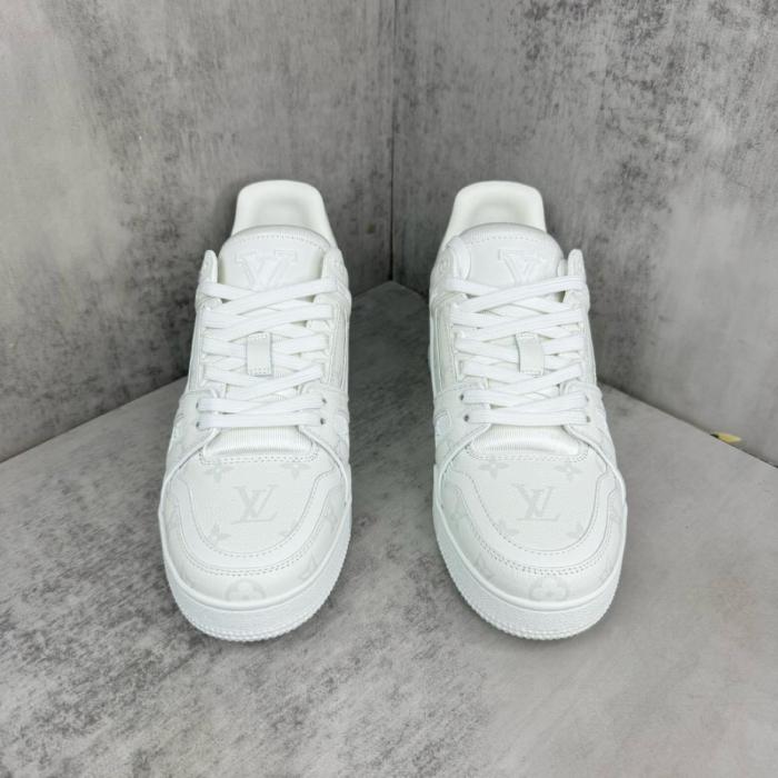 Louis Vuitton White Monochrome Louis Vuitton LV Trainer White/White