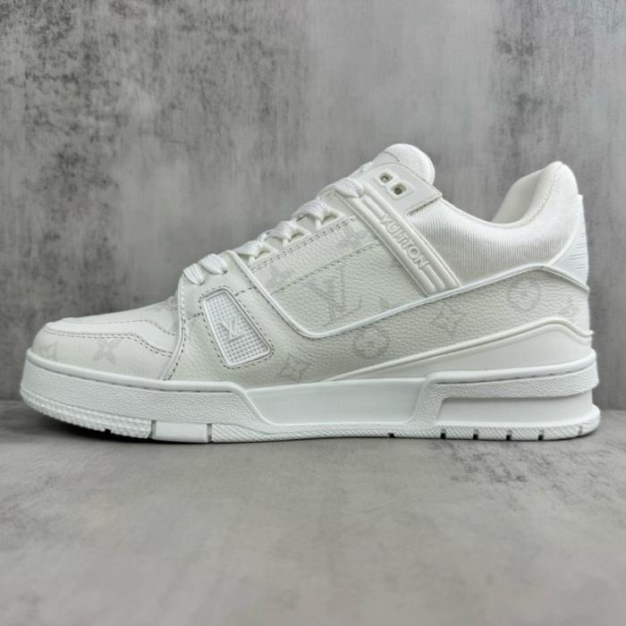 Louis Vuitton White Monochrome Louis Vuitton LV Trainer White/White