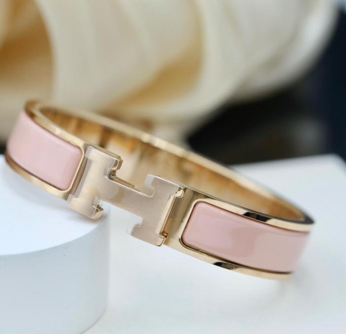 HERMES Clic H Rose Gold plated Bangles Women's