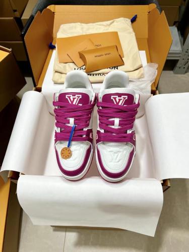 Louis Vuitton Trainer Low White Fuchsia