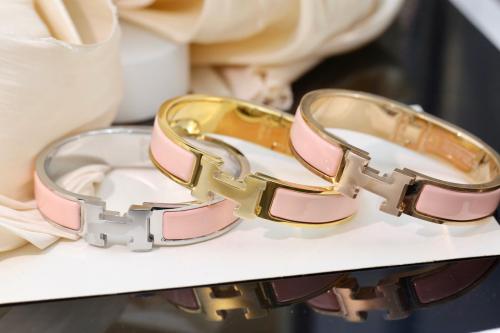 HERMES Clic H Rose Gold plated Bangles Women's