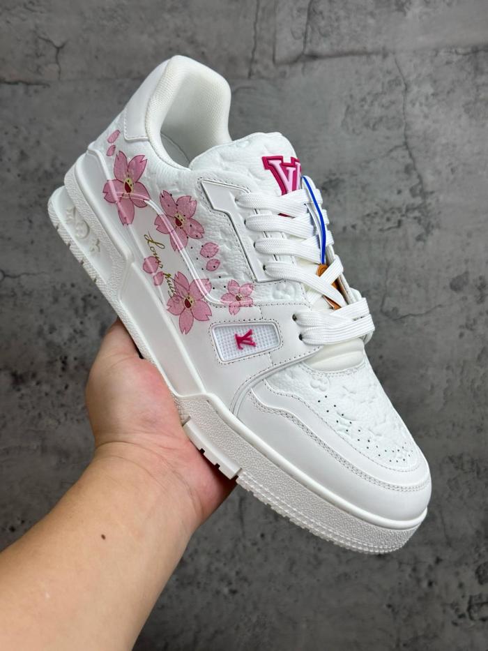Louis Vuitton x Takashi Murakami LV Trainer Sneaker Cherry Blossom White