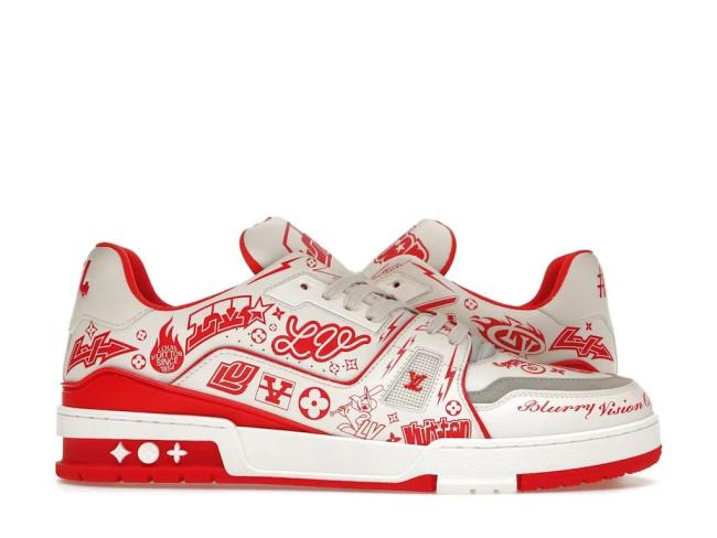 Louis Vuitton LV Trainer Graffiti White Red
