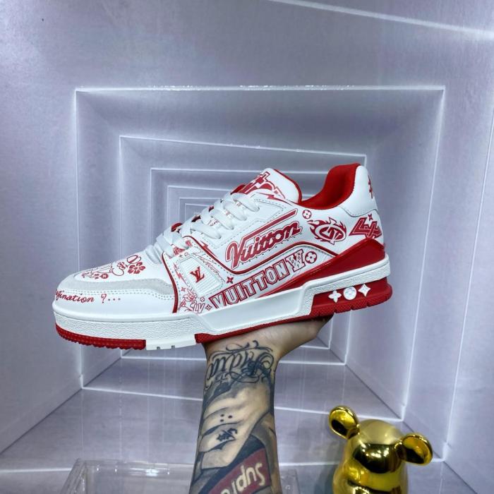 Louis Vuitton LV Trainer Graffiti White Red