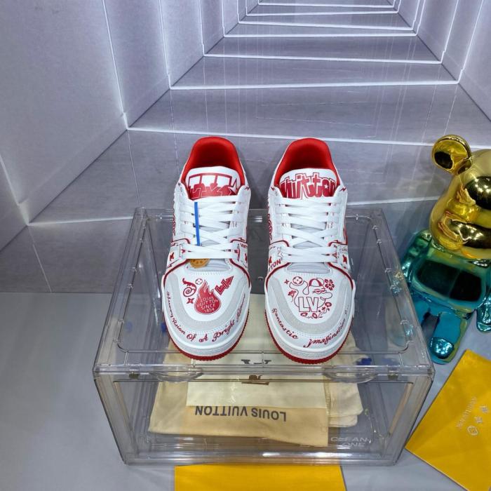 Louis Vuitton LV Trainer Graffiti White Red