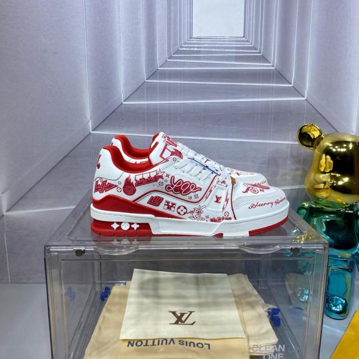 Louis Vuitton LV Trainer Graffiti White Red