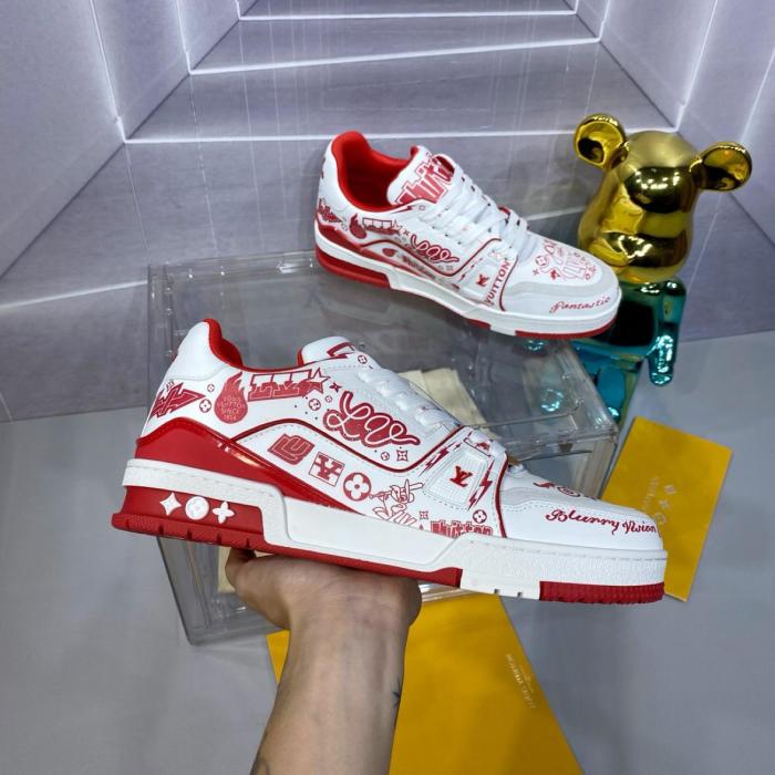 Louis Vuitton LV Trainer Graffiti White Red