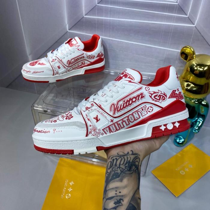 Louis Vuitton LV Trainer Graffiti White Red