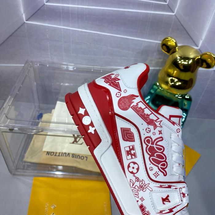 Louis Vuitton LV Trainer Graffiti White Red