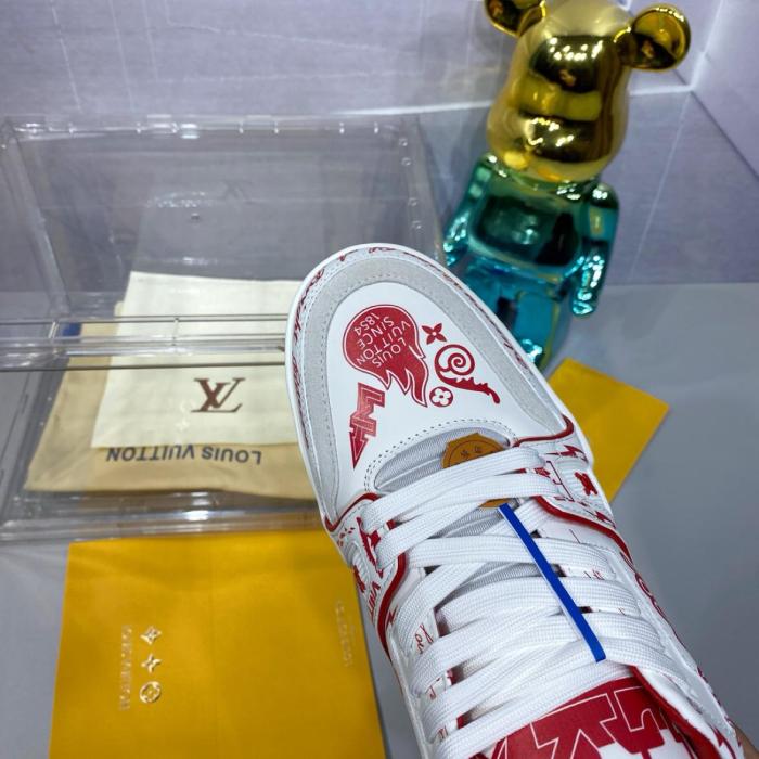 Louis Vuitton LV Trainer Graffiti White Red