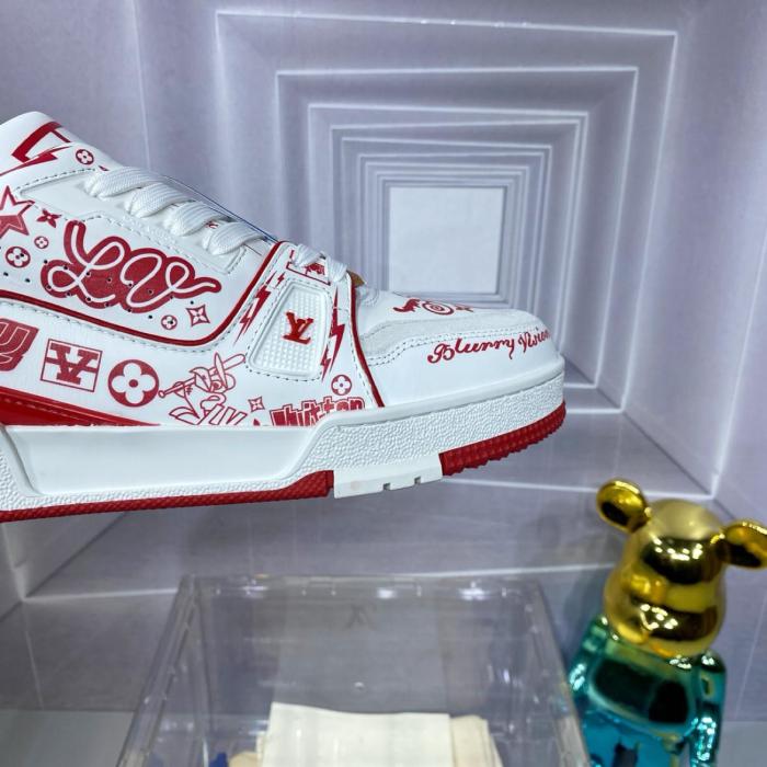 Louis Vuitton LV Trainer Graffiti White Red