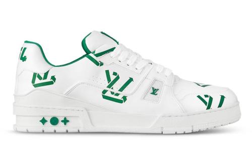 Louis Vuitton LV Trainer White Green Recycled