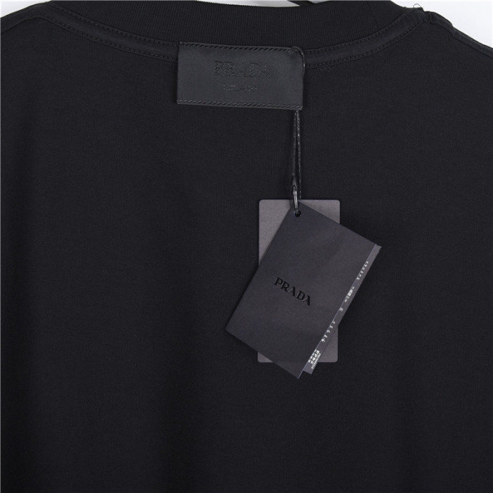 PRADA T Shirts Men's Black Crew Neck Moderate Straight Fit