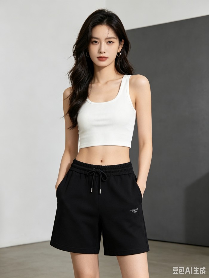 Burberry Monogram Motif Cashmere Drawcord Shorts Black