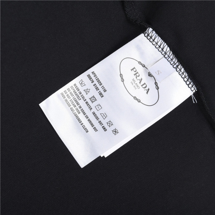 PRADA T Shirts Men's Black Crew Neck Moderate Straight Fit