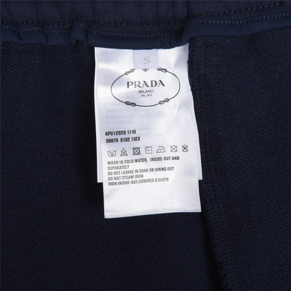 Burberry Monogram Motif Cashmere Drawcord Shorts Navy Blue