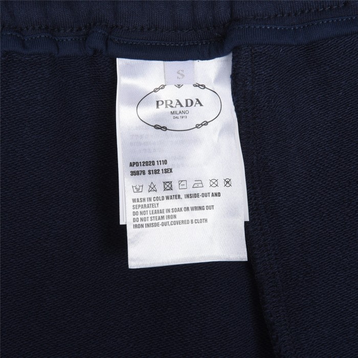 Burberry Monogram Motif Cashmere Drawcord Shorts Navy Blue