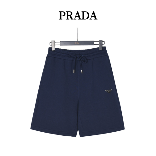 Burberry Monogram Motif Cashmere Drawcord Shorts Navy Blue