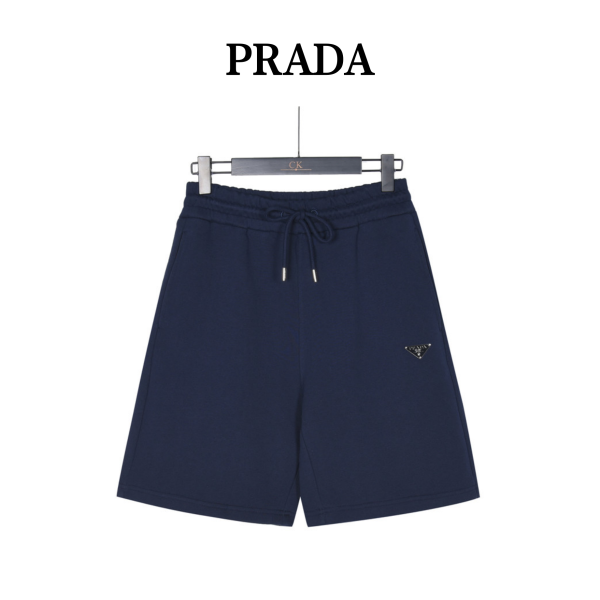 Burberry Monogram Motif Cashmere Drawcord Shorts Navy Blue