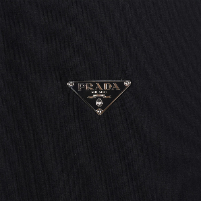 PRADA T Shirts Men's Black Crew Neck Moderate Straight Fit
