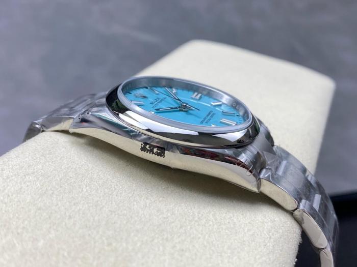 ROLEX Smooth Bezel, Oyster Perpetual Type Blue/Tiffany Blue Automatic Mechanical Movement 100m Waterproof Women's Watch Case Diameter/Size 36mm