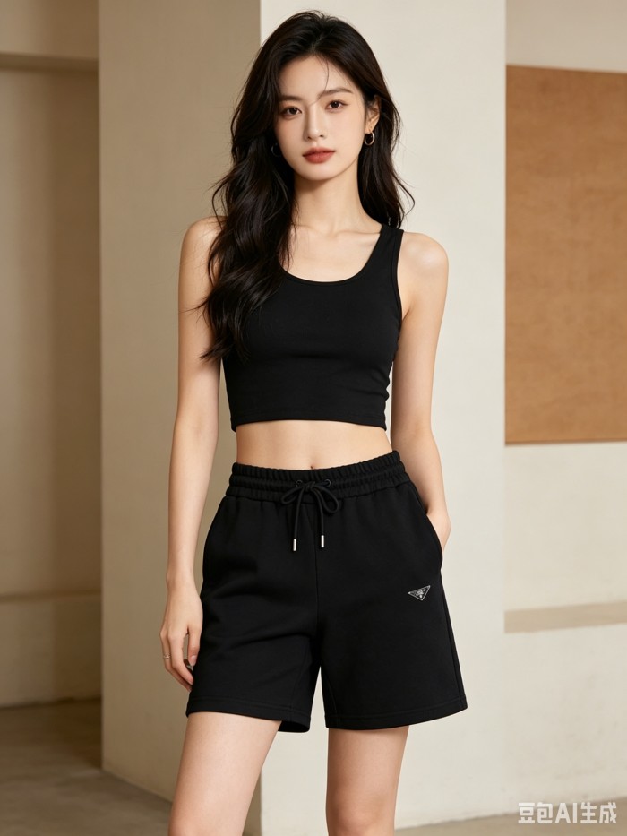 Burberry Monogram Motif Cashmere Drawcord Shorts Black