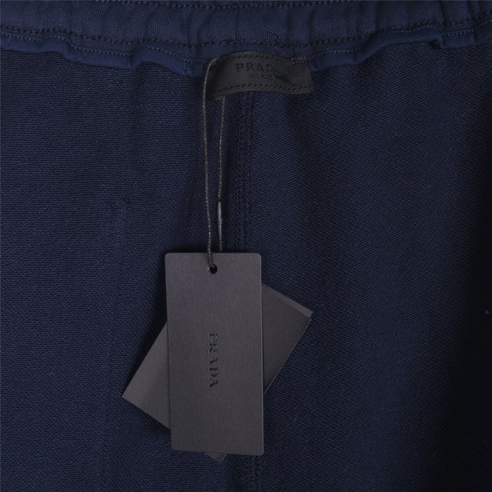 Burberry Monogram Motif Cashmere Drawcord Shorts Navy Blue