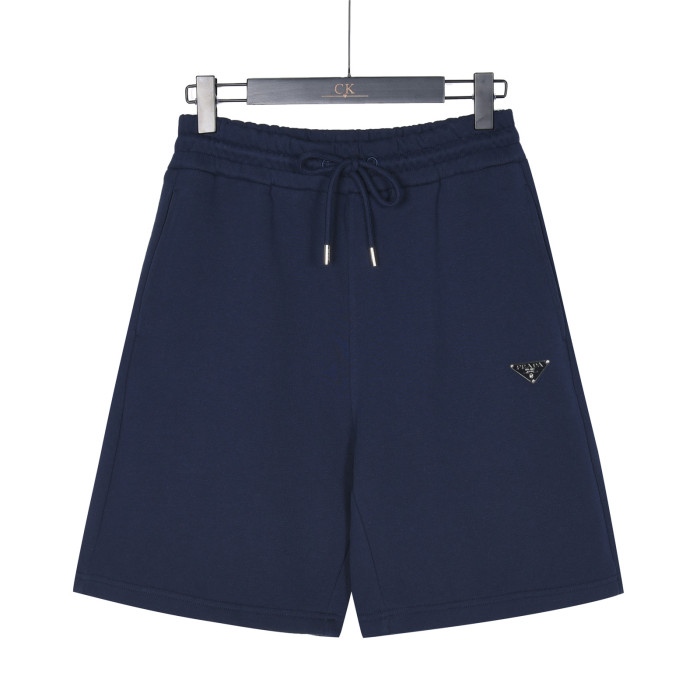 Burberry Monogram Motif Cashmere Drawcord Shorts Navy Blue