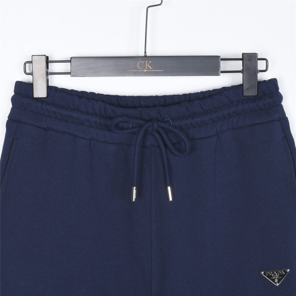 Burberry Monogram Motif Cashmere Drawcord Shorts Navy Blue