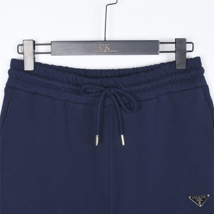 Burberry Monogram Motif Cashmere Drawcord Shorts Navy Blue