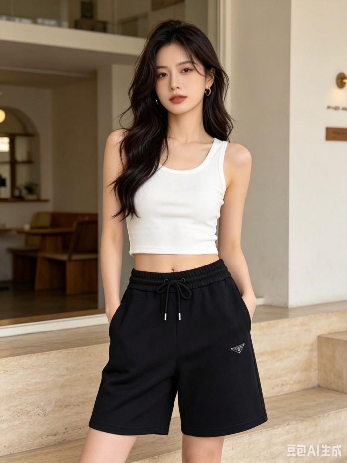Burberry Monogram Motif Cashmere Drawcord Shorts Black
