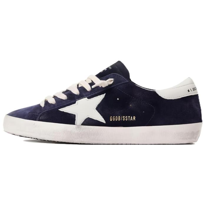 Golden Goose Super Star Leather Abrasion Resistant Low top Skateboard Shoes Men's Blue