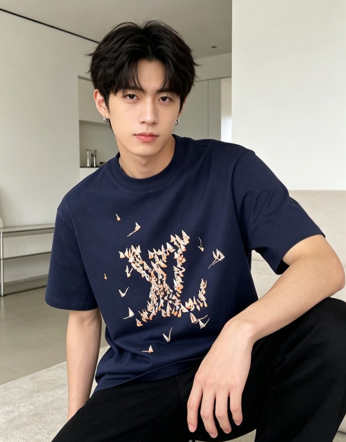 LOUIS VUITTON Lv Embroidered Cotton T Shirt