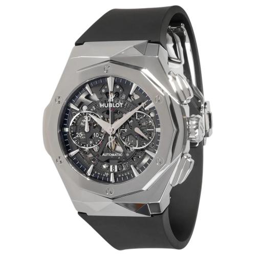 HUBLOT Automatic Mechanical Movement Men's Watches Watch 45mm Black Dial Titanium Watch Case Rubber Strap