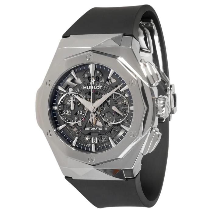 HUBLOT Automatic Mechanical Movement Men's Watches Watch 45mm Black Dial Titanium Watch Case Rubber Strap