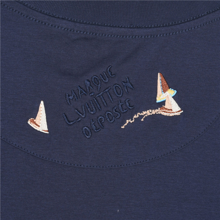 LOUIS VUITTON Lv Embroidered Cotton T Shirt