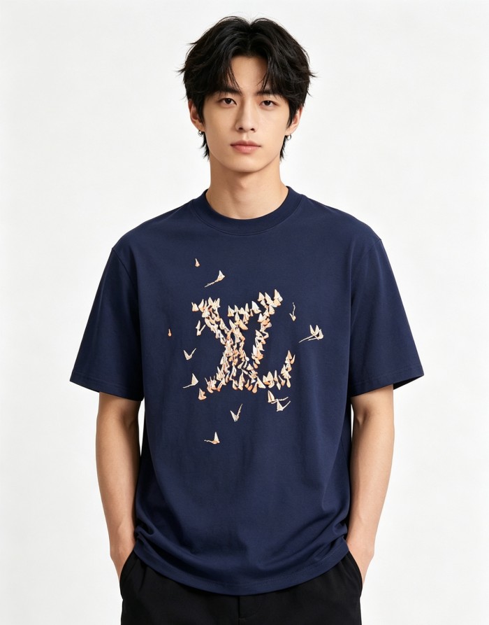 LOUIS VUITTON Lv Embroidered Cotton T Shirt