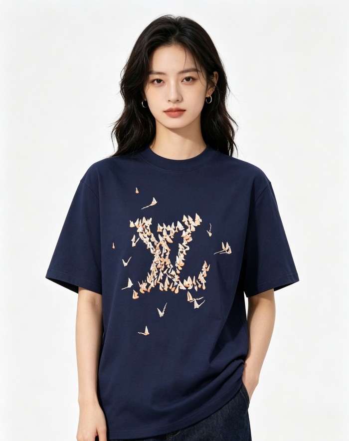 LOUIS VUITTON Lv Embroidered Cotton T Shirt