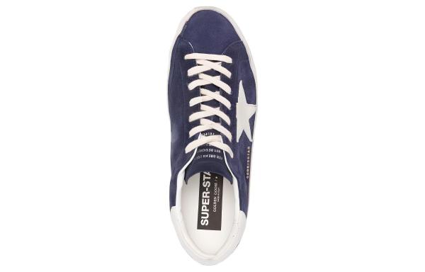 Golden Goose Super Star Leather Abrasion Resistant Low top Skateboard Shoes Men's Blue