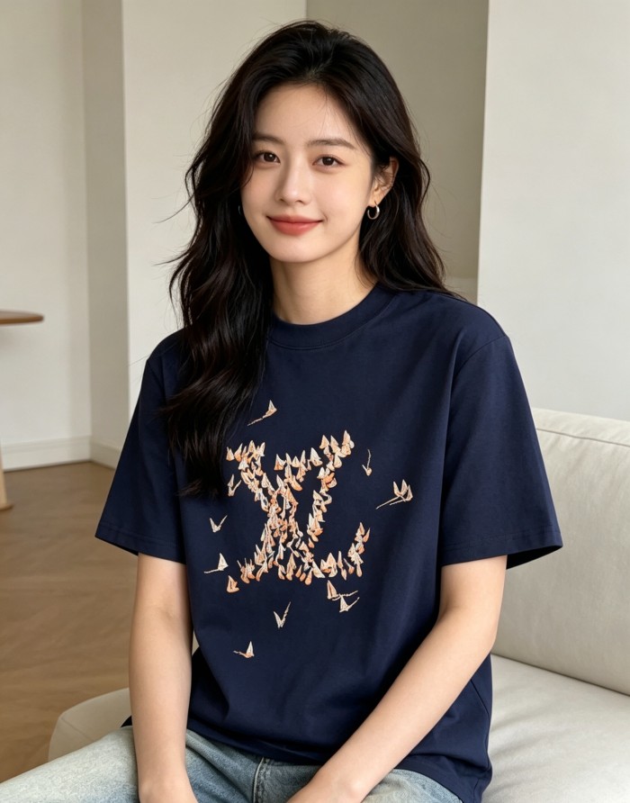 LOUIS VUITTON Lv Embroidered Cotton T Shirt
