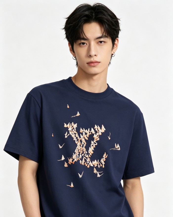 LOUIS VUITTON Lv Embroidered Cotton T Shirt