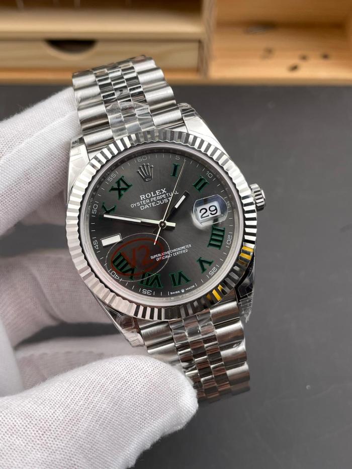 ROLEX Fluted Bezel Datejust Collection Pothos Automatic Mechanical Movement Men's Watches Watch 41mm Gray Dial