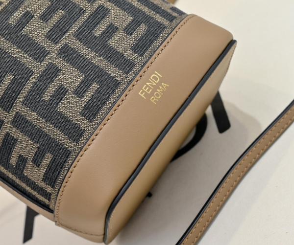 FENDI Mon Tresor Jacquard Bucket Bag, One Shoulder Handbag Small Women's Brown 8BS093-ALP3-F1A0F L14cm W12cm H18cm