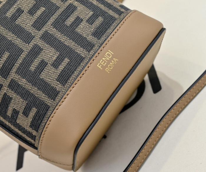 FENDI Mon Tresor Jacquard Bucket Bag, One Shoulder Handbag Small Women's Brown 8BS093-ALP3-F1A0F L14cm W12cm H18cm