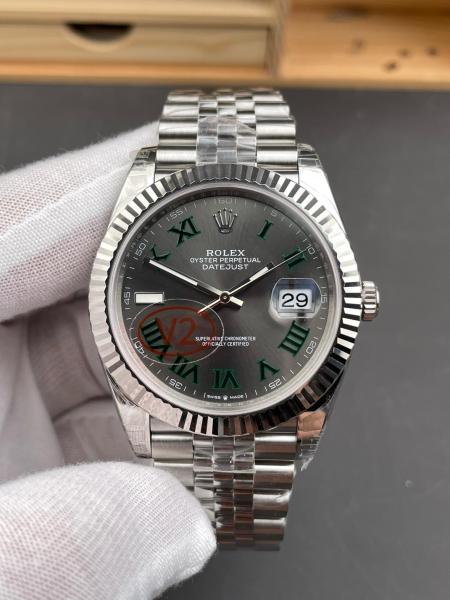 ROLEX Fluted Bezel Datejust Collection Pothos Automatic Mechanical Movement Men's Watches Watch 41mm Gray Dial