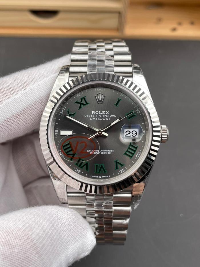 ROLEX Fluted Bezel Datejust Collection Pothos Automatic Mechanical Movement Men's Watches Watch 41mm Gray Dial
