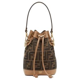 FENDI Mon Tresor Jacquard Bucket Bag, One Shoulder Handbag Small Women's Brown 8BS093-ALP3-F1A0F L14cm W12cm H18cm