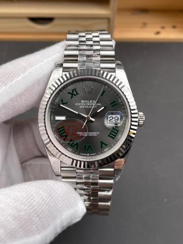 ROLEX Fluted Bezel Datejust Collection Pothos Automatic Mechanical Movement Men's Watches Watch 41mm Gray Dial
