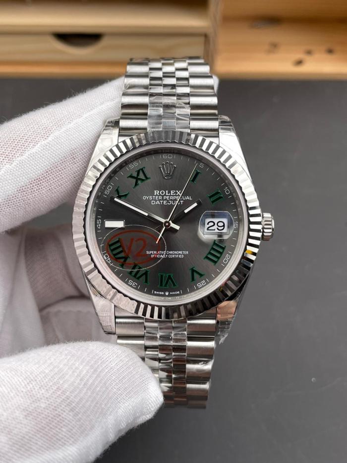 ROLEX Fluted Bezel Datejust Collection Pothos Automatic Mechanical Movement Men's Watches Watch 41mm Gray Dial